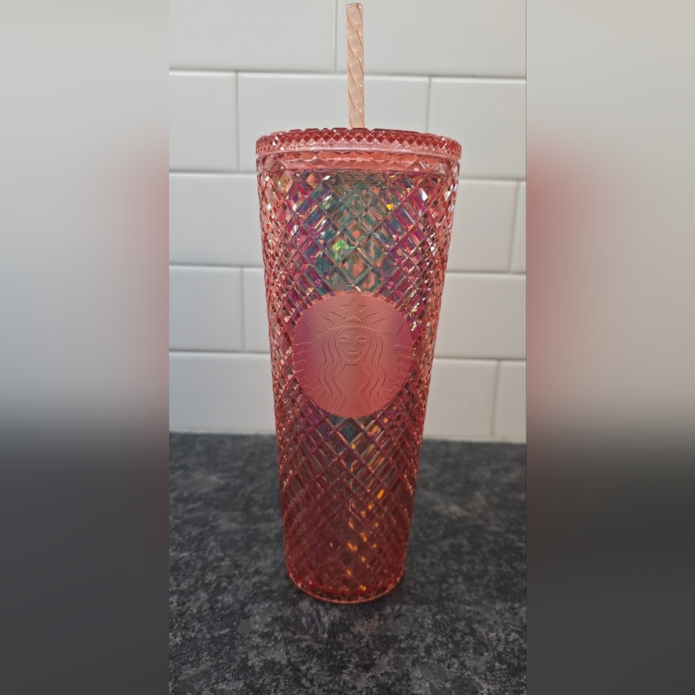 Starbucks 2021 Holiday Rose Gold Jeweled Tumbler